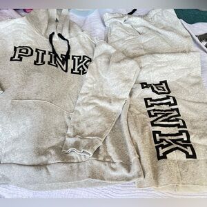PINK VA boyfriend Sweatpants campus pullover hoodie Gray black Classic logo 2021
